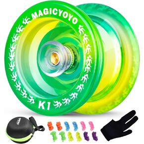 MAGICYOYO Responsive Yoyo K1 for Kids Beginners, Plastic Yoyo with Yoyo Storage Bag+Yoyo Glove+12 Replacement Yoyo Strings(Green Yellow) in Kuwait