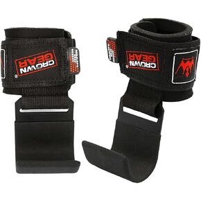 Power Weight Lifting Hooks - Best Weightlifting Strap Hooks for Gym Training Workout Like Deadlift & Shrugs - Ultimate Grips Powerlifting Hook with Cushioned Neoprene Wrist Straps - Comes in Pair