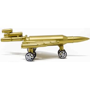 Stephanie Imports Vintage Airplane Decor - Bullet Shell Casing Military Fighter Jet with Functional Wheels - Model : Aircraft - Biplane Pendant
