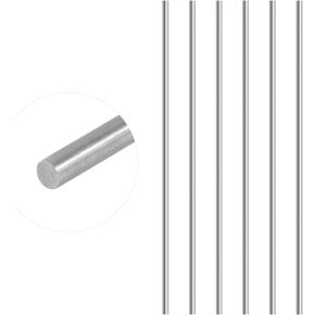 Glarks 6Pcs 3mm x 300mm Aluminum Straight Metal Round Shaft Rod Bar for DIY RC Model Car, RC Helicopter Airplane, Model Ship (3mmx300)