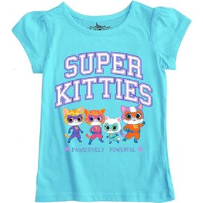 Disney Juniors Super Kitties Girls Short Sleeve T-Shirt-Ginny, Sparks, Bitsy, Buddy