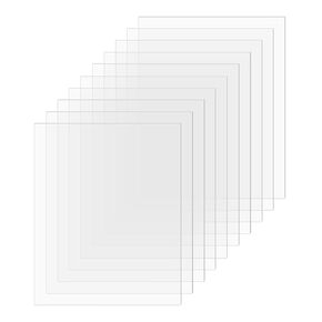 SimbaLux Acrylic Sheet Clear Plexiglass 8" x 10" 0.04" Thick (1mm) Pack of 10 Transparent Plastic Plexi Glass Board with Protective Paper for Photo Frame Replacement, DIY Display Projects, Craft