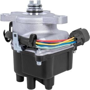 EVERESTWAY Ignition Distributor 9 Pins Compatible for 1997 1998 Honda CRV CR-V L4 2.0L Black Cap and Rotor kit Replacement 30100-P3F-A02 TD-97U
