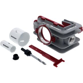 Milescraft 1338 Lock Mate PLUS – Self Clamping, Professional Door Lock Installation Kit, Door Lock Jig for Wood/Metal Doors with 1-3/8" and 1-3/4" Thickness. Bi-Metal Cobalt Hole Saws Included
