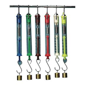 United Scientific™ Spring Scale, Clear Plastic Body, 5000G / 50N, Graduation 100G/1N Yellow