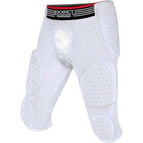 Exxact Sports Battle 7-Pad Football Girdle for Men & Boys - Finest Padded Compression Shorts, Mens Girdle Football with Cup Pocket, Adult & Youth Football Girdle
