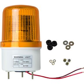 Y DIANS S Strobe Light AC110V-120V Beacon Flashing Siren Light Amber Strobe Lights for Trucks with 90dB Loud Buzzer Emergency Lights for Vehicles