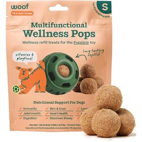 WOOF Pupsicle Refill Pops for All-in-1 Health - Long-Lasting Multivitamin Refills for The Pupsicle Toy - with Vitamins A, B, D, Iron, Magnesium, and Fiber - Small Pops - 10 count