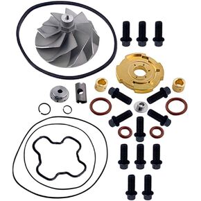 Sineside متوافق مع عجلة ضاغط توربو GTP38 ومجموعة إعادة بناء مطورة 1994-2003 7.3L ديزل 446579-0001 170293 F81Z-6K682-BARM 817-1004-002F in Kuwait