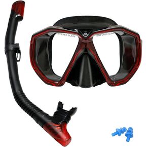 AosDero Snorkeling Gear for Adult Men Women, HD Diving Mask, Foldable Dry Top Snorkel for Snorkeling Diving Swimming Travel