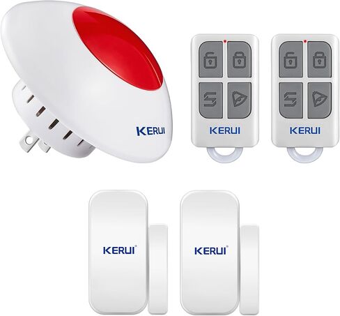 KERUI Home Security System 110dB Wireless Burglar Alarm System with Siren, Remote Control, and Door Alarm Sensor. Perfect for House Alarm Systems, and Door Alarms for Home (Door Magnetic Alarm 1pack) in Saudi Arabia