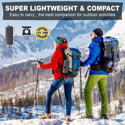 Double Sleeping Pad, Self Inflating 2 Person Camping Mat Extra Thick Ultralight Inflatable Camping Pad with Pillow Built-in Foot Pump for Camping Hiking Backpacking Tent Traveling in Saudi Arabia