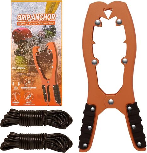 NEW-Vi Kayak Anchor- with 2pcs 16.4ft Paracord- Kayak Fishing Accessories for and Float Tube- Canoe Accessories with Teeth Brush Clamp Anchor- Fishing Boat Camping- Rubber Grips in Saudi Arabia