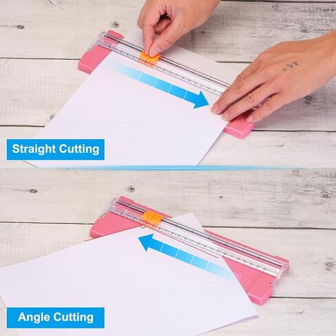 PATIKIL 9 Inch Paper Cutter, Portable Anti-Slip Paper Trimmer Slicer Scrapbooking Tool for Craft Paper Photo Cardstock, Pink in Saudi Arabia