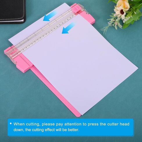 PATIKIL 9 Inch Paper Cutter, Portable Anti-Slip Paper Trimmer Slicer Scrapbooking Tool for Craft Paper Photo Cardstock, Pink in Saudi Arabia