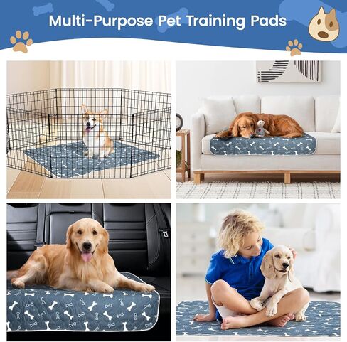 Washable Large Dog Pee Pads with Puppy Grooming Gloves，Reusable Waterproof Dog Pee Pads Non-Slip Whelping Pads Leakproof Urine Pet Training Pads for Potty Wshable Puppy Pads. in Saudi Arabia