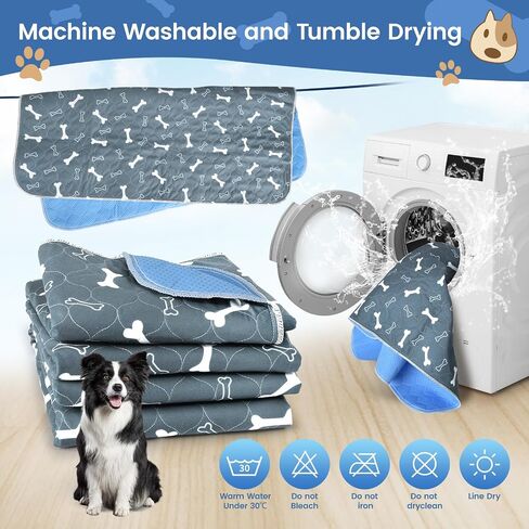 Washable Large Dog Pee Pads with Puppy Grooming Gloves，Reusable Waterproof Dog Pee Pads Non-Slip Whelping Pads Leakproof Urine Pet Training Pads for Potty Wshable Puppy Pads. in Saudi Arabia