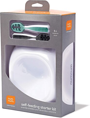 NumNum Starter Kit | Baby Bowl and Spoons Set (Stage 1 + Stage 2) | BPA Free Silicone Toddler Feeding Supplies | Baby Led Weaning Bowl and Baby Utensils For Kids Ages 6 Months+ in Saudi Arabia
