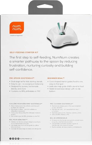 NumNum Starter Kit | Baby Bowl and Spoons Set (Stage 1 + Stage 2) | BPA Free Silicone Toddler Feeding Supplies | Baby Led Weaning Bowl and Baby Utensils For Kids Ages 6 Months+ in Saudi Arabia