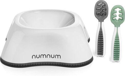 NumNum Starter Kit | Baby Bowl and Spoons Set (Stage 1 + Stage 2) | BPA Free Silicone Toddler Feeding Supplies | Baby Led Weaning Bowl and Baby Utensils For Kids Ages 6 Months+ in Saudi Arabia