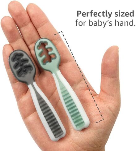 NumNum Starter Kit | Baby Bowl and Spoons Set (Stage 1 + Stage 2) | BPA Free Silicone Toddler Feeding Supplies | Baby Led Weaning Bowl and Baby Utensils For Kids Ages 6 Months+ in Saudi Arabia