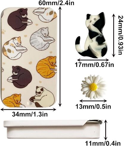 Cute Cat Needle Case Magnetic Sewing Storage Oraganizer Box and Kitten Needle Minder for Embroidery Cross Stitch Needlework Craft Accessories (Black) in Saudi Arabia