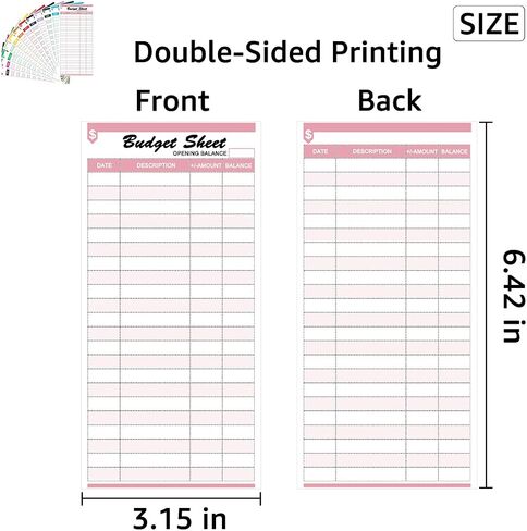 Homtable 120 Pieces Expense Tracker Budget Sheets Money Trackers for Cash Budget Binder Envelopes Inserts and Budget Planner(6.42 x 3.15 inches) (Multicolored) in Saudi Arabia