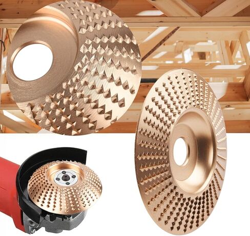BAYTORY 6-Piece Wood Carving Disc with Universal Grinder Wrench Set, for 4" or 4-1/2" Angle Grinder Attachments with 5/8" Arbor, Grinding Shaping Sculpting Disc for Wood in Saudi Arabia