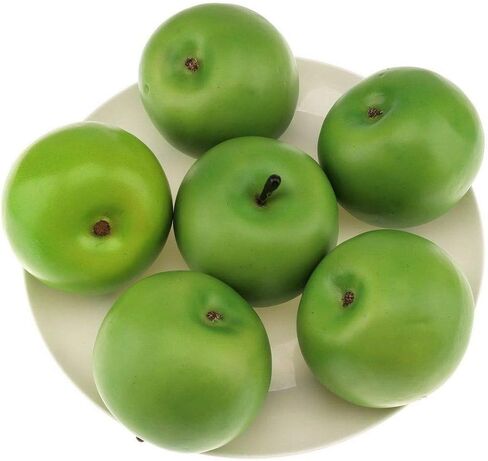Gresorth 1pc Artificial Large Size Green Apple Fake Fruit Decoration for Home Kitchen Table Cabinet Party Christmas Display - 16 cm in Saudi Arabia
