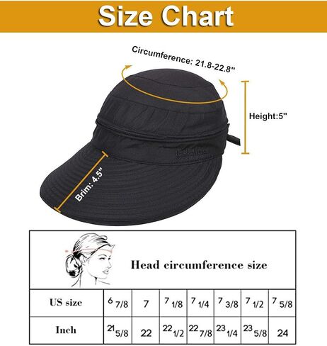 Simplicity 2in1 Beach Visor Hat Black and Straw Fedora Hat Grey in Saudi Arabia