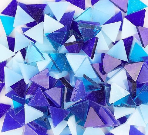 Mosaic Tiles Mixed Color Mosaic Glass Pieces Mosaic Tiles Glass for Home Decoration or DIY Crafts 200 g Triangle 0.6x0.6 inch - Blue Mix in Saudi Arabia