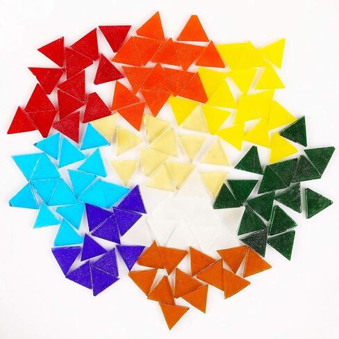 Mosaic Tiles Mixed Color Mosaic Glass Pieces Mosaic Tiles Glass for Home Decoration or DIY Crafts 200 g Triangle 0.6x0.6 inch - Blue Mix in Saudi Arabia
