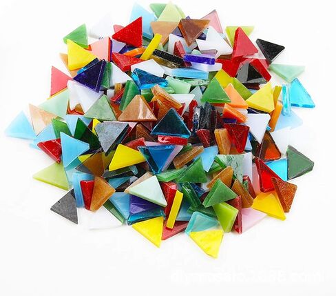 Mosaic Tiles Mixed Color Mosaic Glass Pieces Mosaic Tiles Glass for Home Decoration or DIY Crafts 200 g Triangle 0.6x0.6 inch - Blue Mix in Saudi Arabia