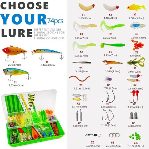 THKFISH 79 Pcs Fishing Tool Kit, Fishing Backpack with Tackle Boxes Fishing Pliers Kit Fishing Bait Lure Gear Kit Include Fish Hook Remover, Fishing Lures, Lip Gripper in Saudi Arabia