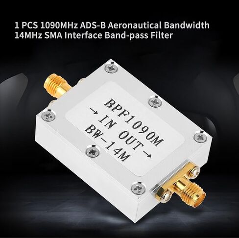 1090MHz Band Pass Filter, Saw Band Pass Filter 1 PCS 1090MHz ADS-B Aeronautical Bandwidth 14MHz SMA Interface Band-Pass Filter in Kuwait