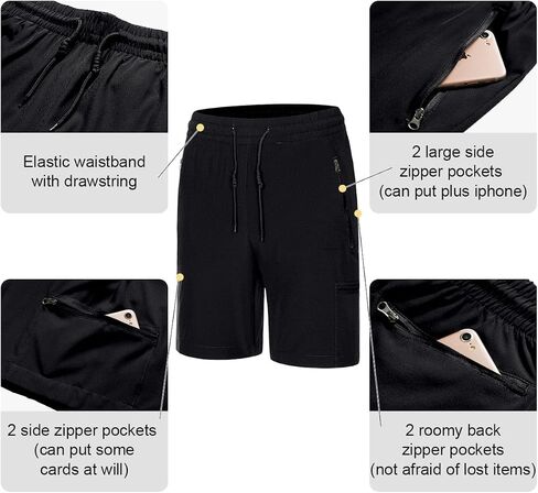 Pursky Men's Cargo Hiking Shorts Quick Dry Lightweight Golf Athletic Big Tall in Saudi Arabia