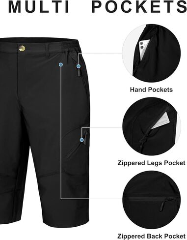 Little Donkey Andy Men's Sun Protection Capri Shorts UPF50+, Quick-Dry Performance 3/4 Hiking Pants Ripstop in Saudi Arabia