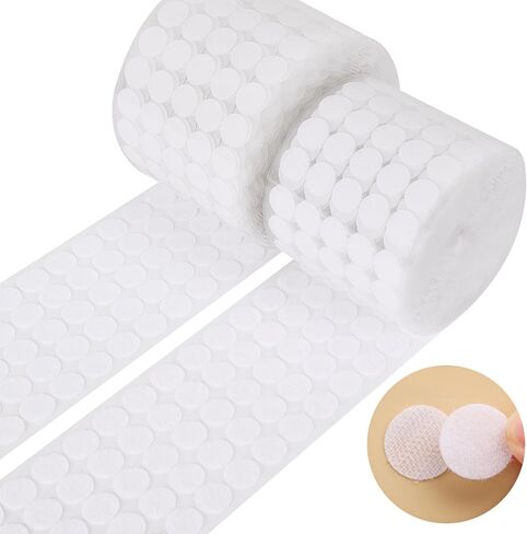 نقاط لاصقة ذاتية من Quefe 1400 قطعة بقطر 0.79 بوصة ونقاط حلقة وحلقة 20 مم خلفية لاصقة مستديرة للمدرسة والفصول الدراسية والحرف المنزلية والمكاتب (700 زوج أبيض) in Kuwait