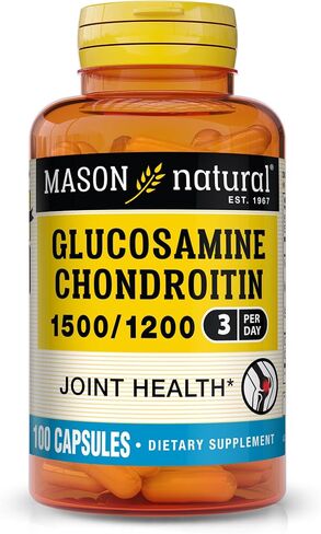 MASON NATURAL Glucosamine Chondroitin 1500/1200 with Vitamin C, Supports Joint Health for Normal Flexibility & Mobility*, 60 Capsules in Saudi Arabia