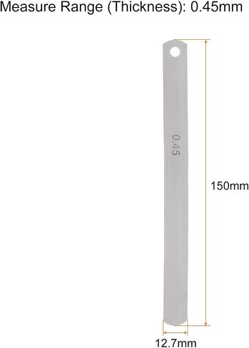 HARFINGTON 5pcs Mn Steel Feeler Gauge 0.45mm Thickness 150mm Length Metric Filler Thickness Gage Gap Measuring Tool Single Blade in Saudi Arabia