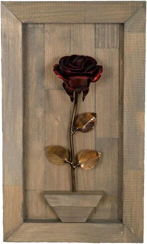 Framed Red Metal Rose for Iron 6th Wedding Anniversary in Saudi Arabia