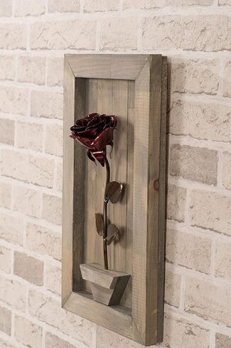 Framed Red Metal Rose for Iron 6th Wedding Anniversary in Saudi Arabia