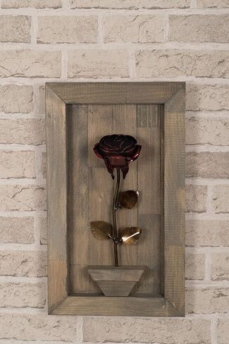 Framed Red Metal Rose for Iron 6th Wedding Anniversary in Saudi Arabia