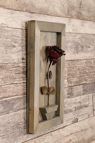 Framed Red Metal Rose for Iron 6th Wedding Anniversary in Saudi Arabia