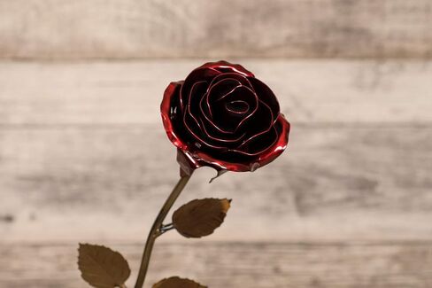 Framed Red Metal Rose for Iron 6th Wedding Anniversary in Saudi Arabia