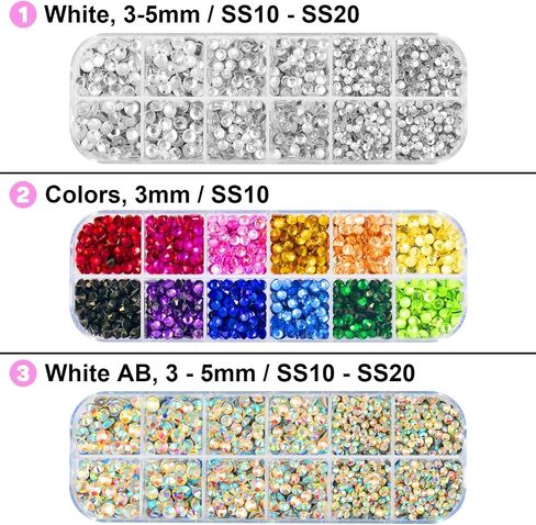 Generic Rhinestone Setter Kit: Bedazzle Your Wardrobe with Ease! Includes 5000 Rhinestones in 12 Colors and 3 Sizes in Saudi Arabia