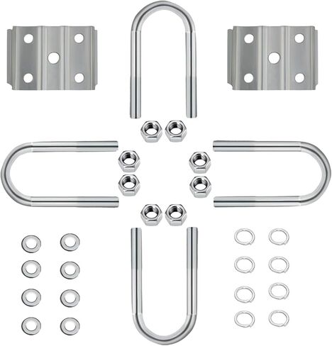 Azuvis Trailer U Bolt Kit, 5-1/2 inch U Bolt for 3,500 lb Trailer Axle, 1/2" Diameter, 2" Thread Pitch,2-3/8" Round Axle in Saudi Arabia