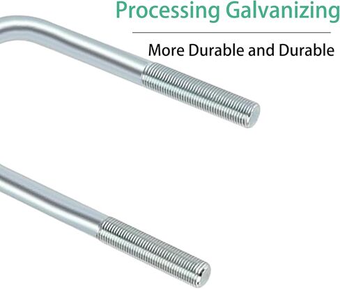 Azuvis Trailer U Bolt Kit, 5-1/2 inch U Bolt for 3,500 lb Trailer Axle, 1/2" Diameter, 2" Thread Pitch,2-3/8" Round Axle in Saudi Arabia