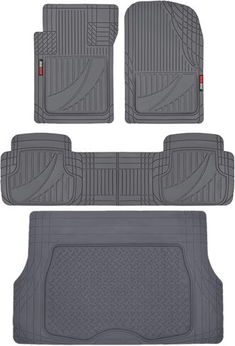 Motor Trend FlexTough™ Advanced Performance Car Floor Mats & Cargo Liner - 4pc HD Rubber Floor Mats & Trunk Mat for Car SUV Van Auto in Saudi Arabia