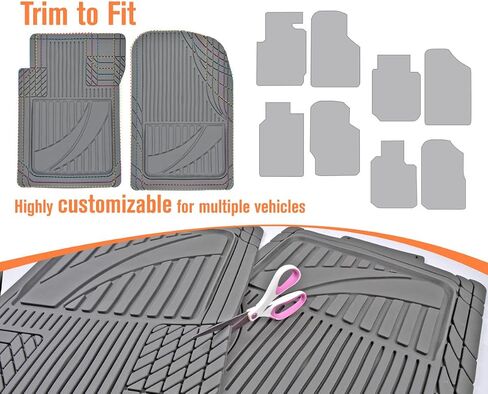 Motor Trend FlexTough™ Advanced Performance Car Floor Mats & Cargo Liner - 4pc HD Rubber Floor Mats & Trunk Mat for Car SUV Van Auto in Saudi Arabia